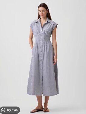 gap factory women's flutter sleeve tie-waist mini dress Women's Poplin Flutter-Sleeve Mini Dress by Gap True Black Size S